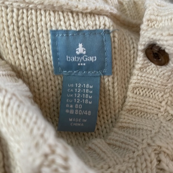 Ivory Cable-knit sweater baby gap 12-18 months - Picture 2 of 4